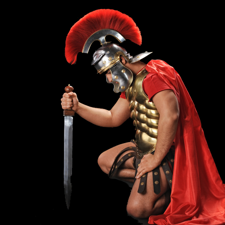 Spartan Warrior Knelt